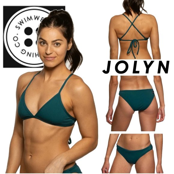 Jolyn Clothing Swim Jolyn Triangle Top Andy Bottom Bikini Set New